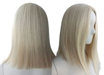 Svetla PLATINASTO BLOND lasulja do ramen z dolgim paž pričesko