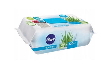Vlažilni robčki za otroke Sleepy z loputo aloe vere, 120 kosov