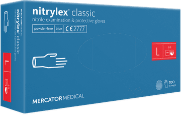 Rokavice modre nitrilne rokavice CLASSIC MERCATOR 100 kosov - velikost L