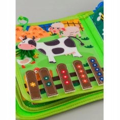 Luxma Senzorična knjiga Montessori z ježkom za otroke Živalska farma