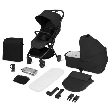 Lionelo Sia Flex 2v1 potovalni otroški voziček, črn (Black Onyx)