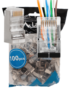 Lanberg Omrežni vtič LAN vtič RJ45 prehodni kat. 6 FTP 100 kosov