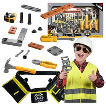 Dymex Komplet orodij za male mojstre, pas za orodje, kladivo, izvijač, merilni trak