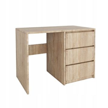 MODERNA PISALNA MIZA S 3 PREDALI SONOMA HRAST | BREZ ROČAJEV 96,2 X 75 X 50 cm