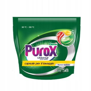 PUR TriCaps univerzalne kapsule za pranje perila 58 kosov x 13 gramov doypack