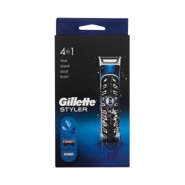Gillette Styler darilni set prirezovalnik 1 kos + brivna glava 1 kos + prirezovalna glava 3 kosi + baterija 1 kos