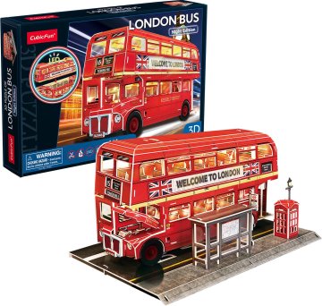 CUBICFUN Svetleča 3D sestavljanka Night Edition: London Bus 161 kosov