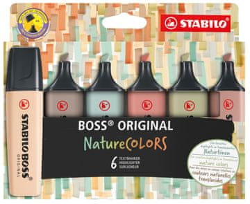 Stabilo Svetlomer BOSS ORIGINAL NatureCOLORS - komplet 6 kosov
