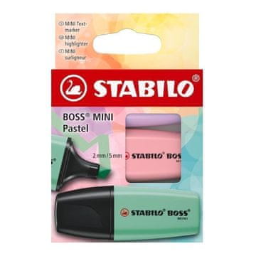 Stabilo Označevalec BOSS MINI PASTEL, komplet 3 barv