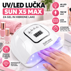 Verkgroup UV LED lučka za nohte 150 W X5 Max – 46 LED, LCD za gel in hibridne lake