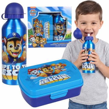 sarcia.eu Paw Patrol KOMPLET ZA ZAJTRK, škatla za malico + bidon 500 ml, škatla za malico za fanta