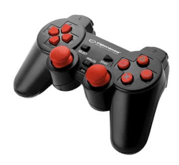 Northix Esperanza Gamepad Pc2/Ps3/Pc Usb Corsair Black/Red