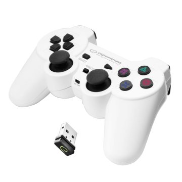 Northix Esperanza Brezžični igralni plošček 2,4 Ghz Ps3/Pc Usb Gladiator Bela/Črna