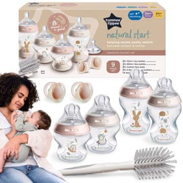 sarcia.eu Tommee Tippee Natural Start Začetni komplet za novorojenčka, Stekleničke Cuclji Krtača 0m+