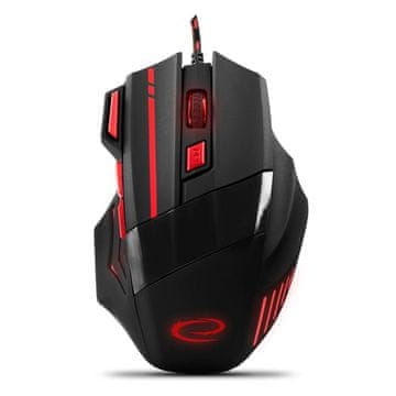 Northix Esperanza žična miška za igralce 7D Opt. USB Mx201 Wolf Red
