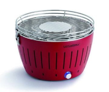 LotusGrill prenosni žar na oglje G-RO-34P (rdeča, premer 32 cm, peka brez dima)