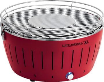 LotusGrill prenosni žar na oglje G-RO-435P XL USB (rdeča, premer 40,5 cm, peka brez dima)
