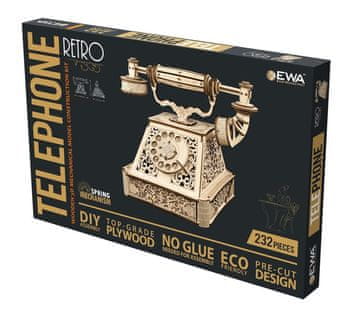 Rayher.	 Lesena 3D sestavljanka »Retro Telefon"