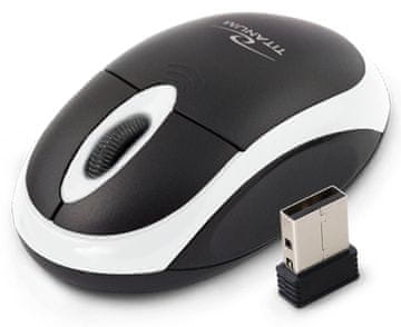 Northix Titanum brezžična 2,4 Ghz optična miška 3D Usb Vulture črna/bela