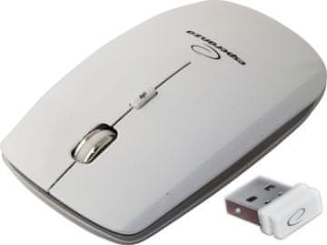 Northix Esperanza brezžična 2,4 Ghz optična miška 4D Usb Saturn bela