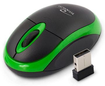 Northix Titanum brezžična 2,4 Ghz optična miška 3D Usb Vulture črna/zelena