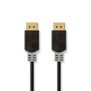 Nedis Kabel DisplayPort DisplayPort moški DisplayPort moški 8K 60Hz Pozlačeno 2 00 m Okrogla PVC antracit Škatla