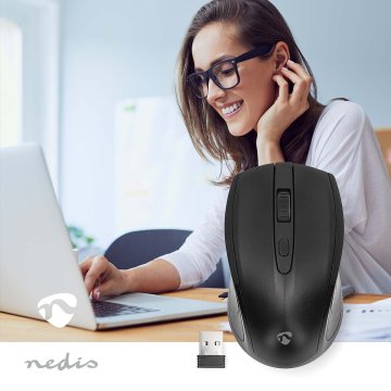 Nedis Miška Brezžično 800 1200 1600 dpi Nastavljiv DPI Število gumbov 4 Obe roki