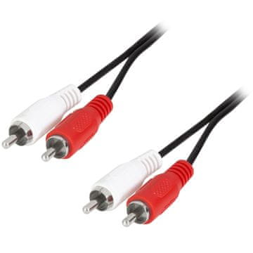 LogiLink 2,5 m RCA moški-moški avdio kabel, zaščiten, črn