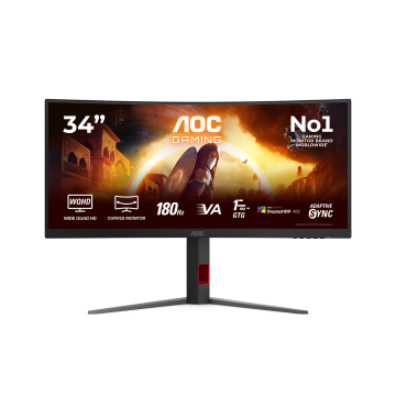 AOC CU34G4CA Gaming ukrivljen monitor, UWQHD, 86,4 cm (34), 180 Hz (CU34G4CA)