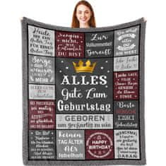 Darilna odeja za moške 150x130 cm, mehka flanelasta pregrinjalo iz 100% poliestra, topla in udobna odeja za dom, dnevno sobo, piknik ali plažo, pralna v stroju, visoka obstojnost barv, darilo zanj