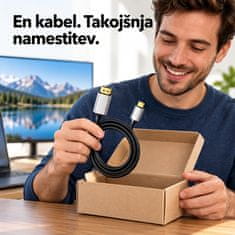 VYZIO® USB-C na HDMI kabel 4K 60Hz, 2m, Ultra HD video prenos za prenosnik, telefon in TV, plug & play | USBCX