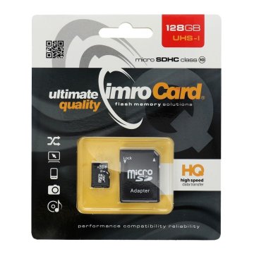 IMRO IMRO pomnilniška kartica microSD 128 GB, 100 MB/s, razred 10, UHS-I, z adapterjem SD