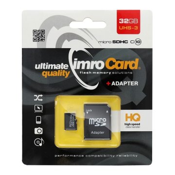 IMRO IMRO pomnilniška kartica microSD 32 GB, 100 MB/s, razred 10, UHS-3, z adapterjem za SD