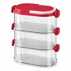 HOME & MARKER® Organizator za začimbe za kuhinjski pult, večnivojski, z zrakotesnimi tesnili, snemljivi predelki, plastika, varna za živila | SPICEKEEP