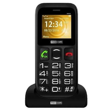 MaxCom MAXCOM telefon za starejše MM426 SE, črn