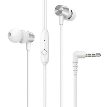 Hoco Žične ušesne slušalke z 3,5-mm priključkom Hoco M79, bele