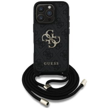 Guess GUESS etui za iPhone 16 Pro GUHCP16LP4GMGCRK (CBDY PU 4G Big Logo z vrvico) črno