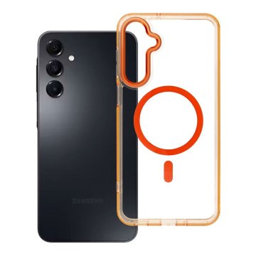 OEM Ohišje FRAME CLEAR HYBRID MAG COVER, združljivo z MagSafe, za SAMSUNG A16, oranžno