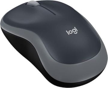 Logitech Brezžična miška Logitech 2,4 GHz, 1000 dpi, M185, siva