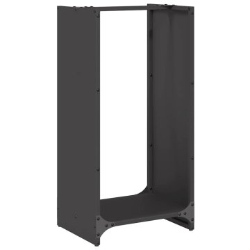 Vidaxl Stojalo za drva črno 40x30x80 cm hladno valjano jeklo