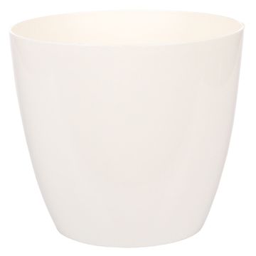 Plastkon Ella Shine okrasni lonec bele barve premera 10 cm