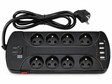 IN Prenapetostna zaščita IN z 8 vtičnicami in 4 USB (553028)