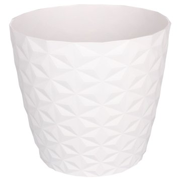 Plastkon Okrasni lonec Crystal Mat bele barve premera 30 cm