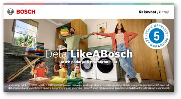 Bosch 5 let garancije na pralne in sušilne stroje