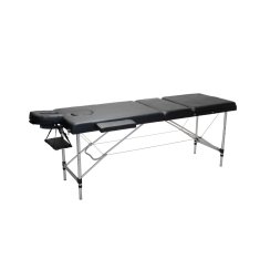 Inlea zložljiva masažna miza relax pro, tridelna z aluminijastimi nogami - črna