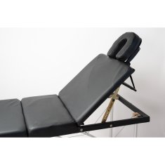 Inlea zložljiva masažna miza relax pro, tridelna z aluminijastimi nogami - črna