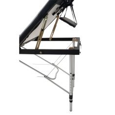 Inlea zložljiva masažna miza relax pro, tridelna z aluminijastimi nogami - črna