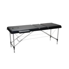 Inlea zložljiva masažna miza relax pro, tridelna z aluminijastimi nogami - črna