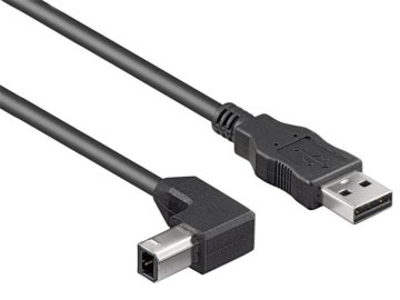 Kabel USB 2.0, A-B, 0,5 m (90° priključek)