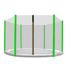 Inlea zaščitna mreža za trampolin PREMIUM jump, za skupni premer 250 cm, za 6 opornih stebrov - črna/svetlo zelena